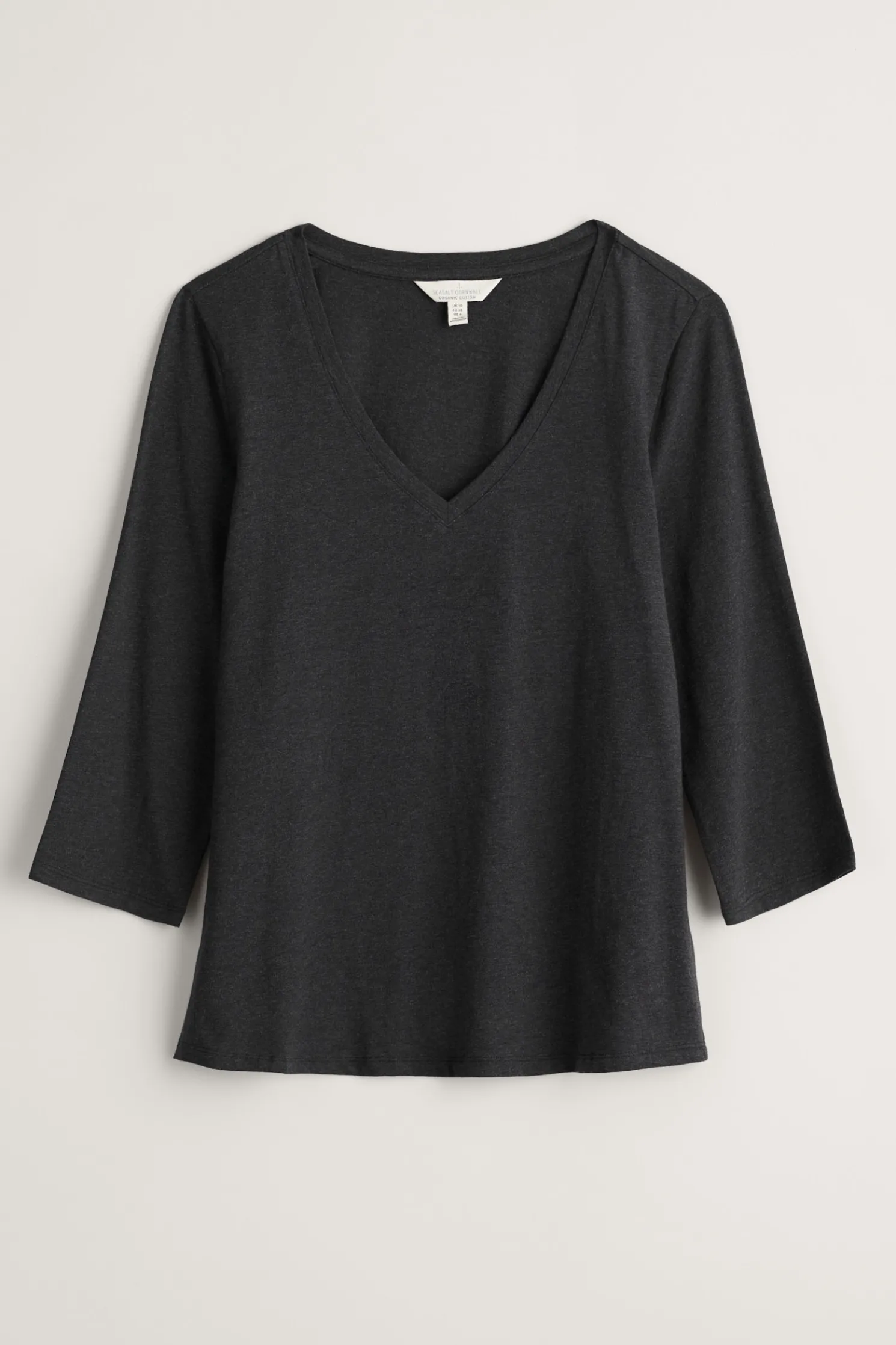 Alighting 3/4 Sleeve V-Neck Jersey Top