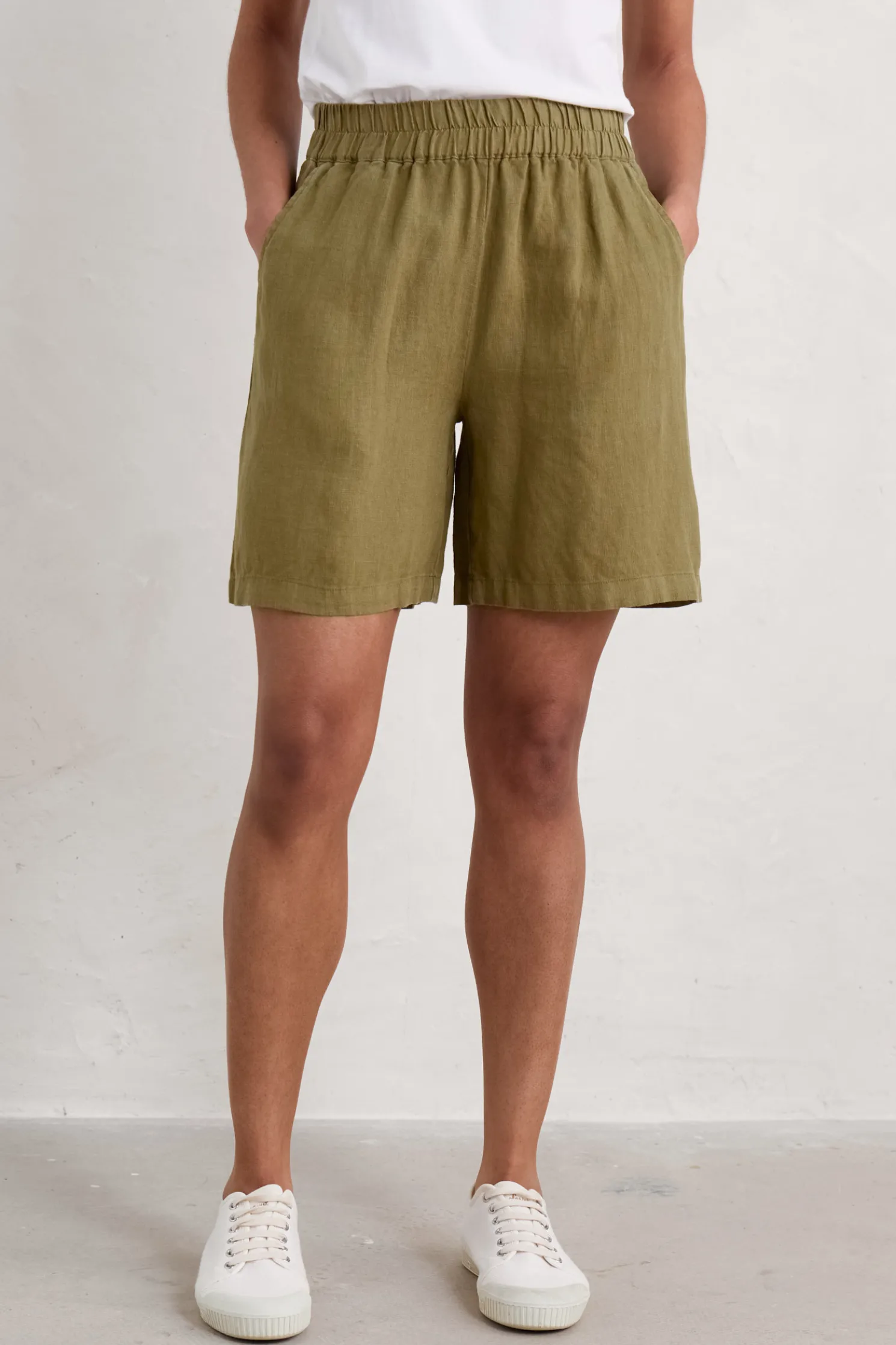 Aviso Wide Leg Linen Shorts