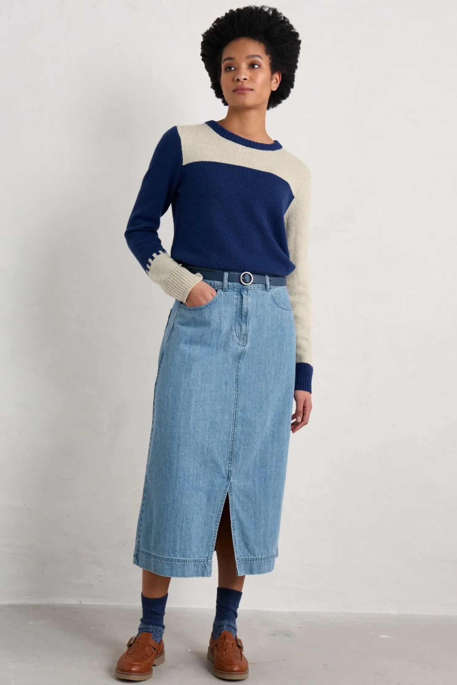 Bowline Denim Midi Skirt