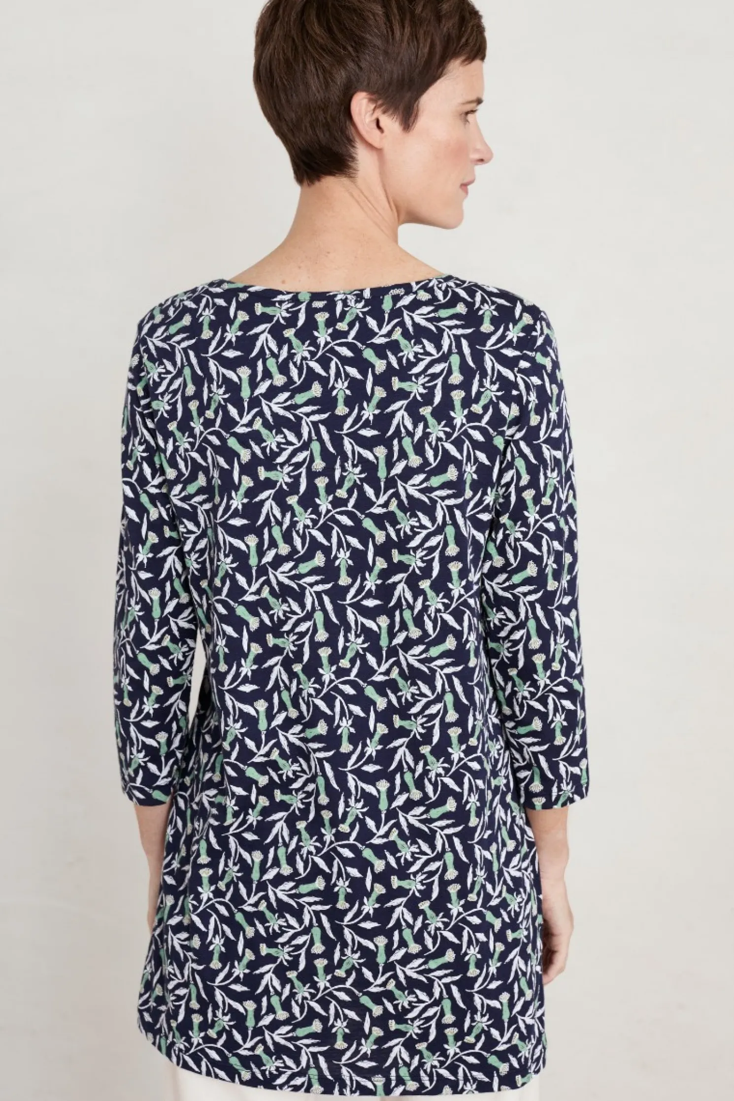 Busy Lizzy 3/4 Sleeve Slub Jersey Tunic