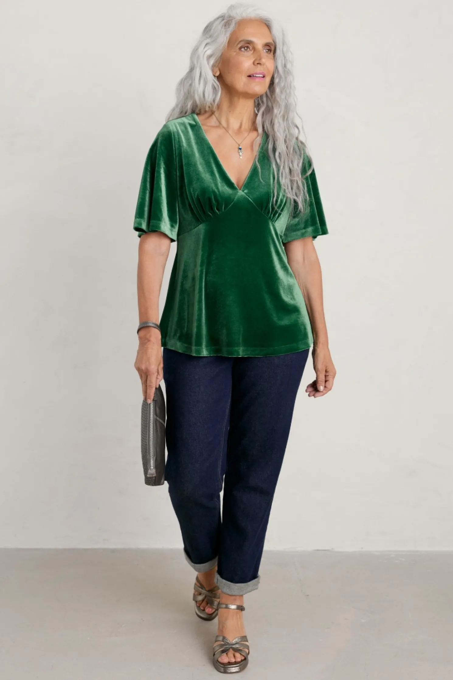 Capsule V-Neck Velvet Top