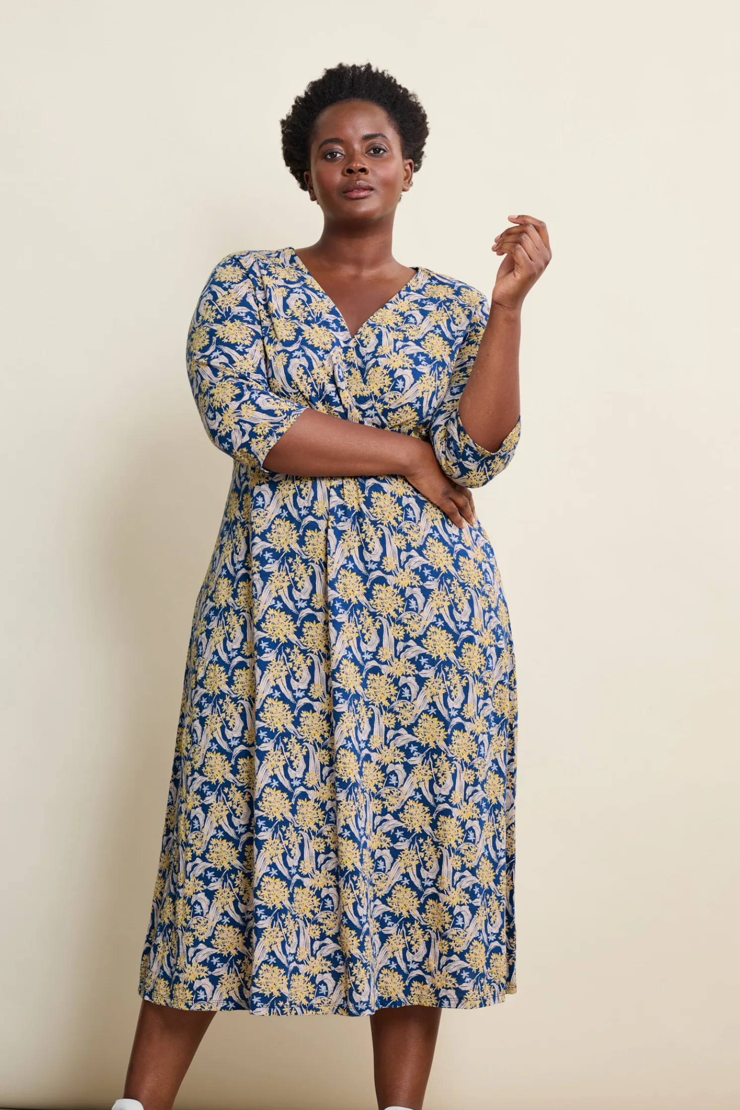 Chapelle 3/4 Sleeve Jersey Dress (Gots)