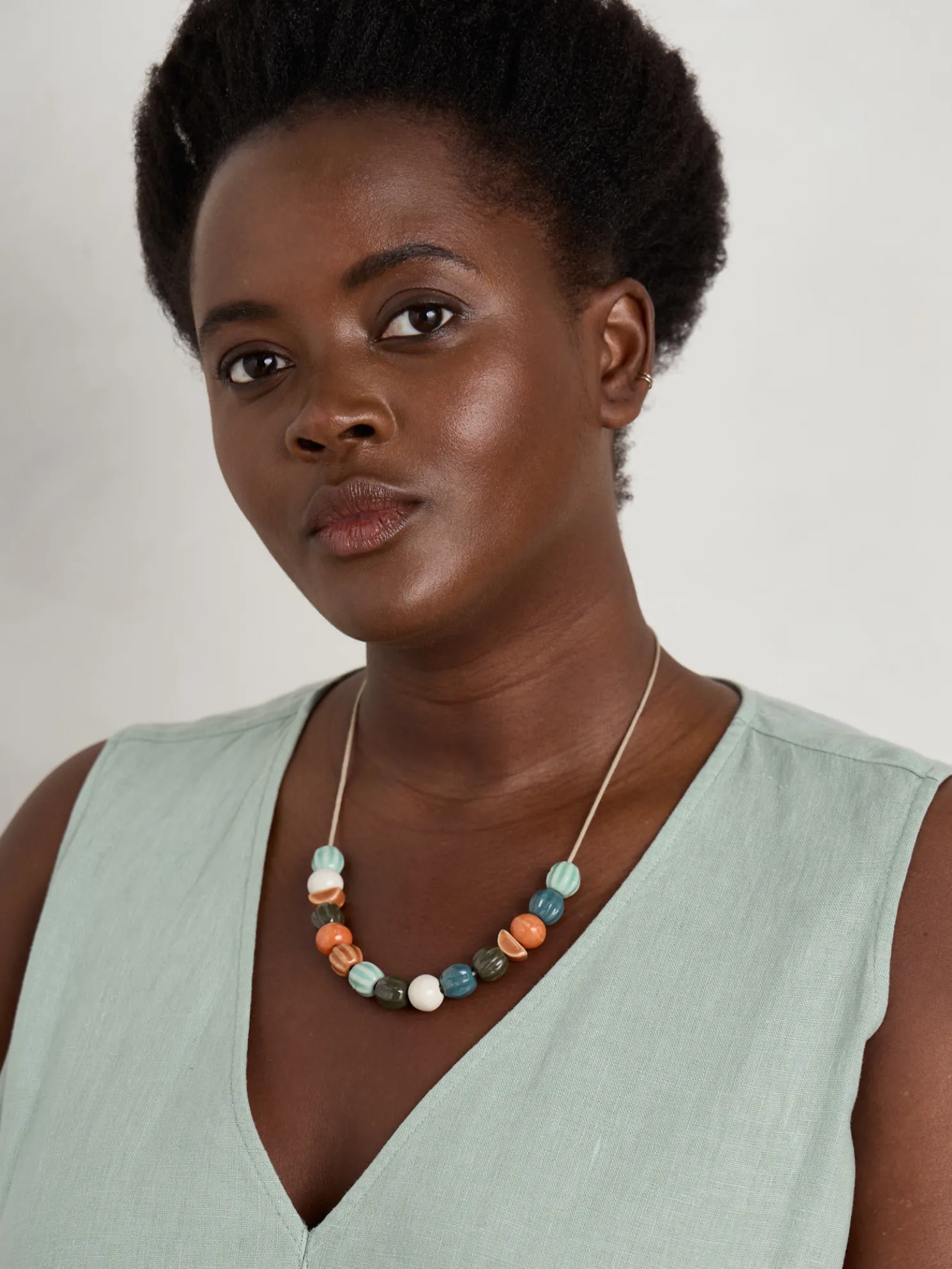 Conifer Ceramic Bead Necklace