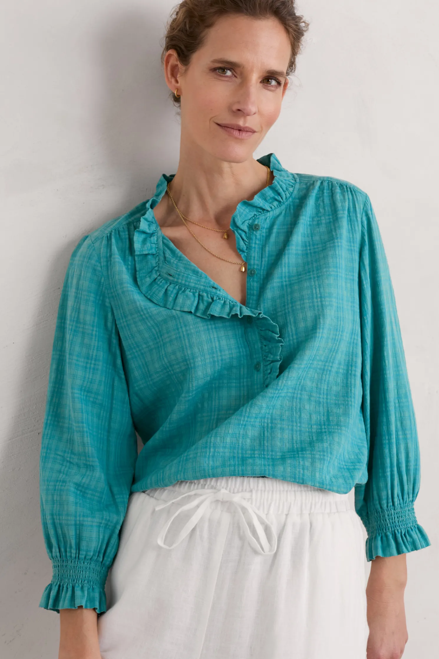 Feather Star Checked Top