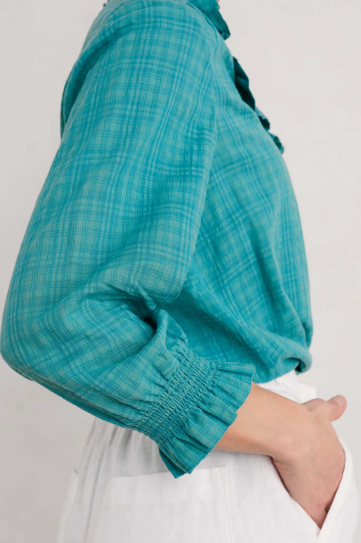 Feather Star Checked Top