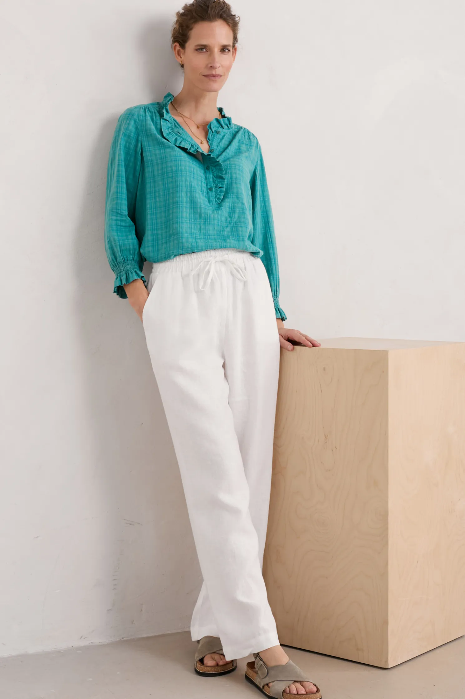 Feather Star Checked Top