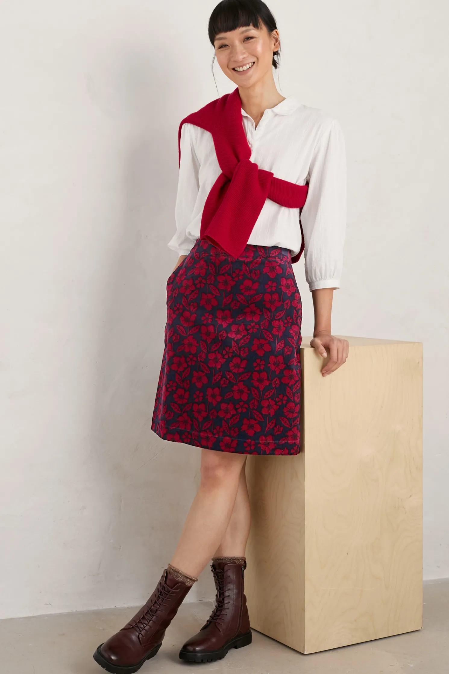 Ferry Crossing Needlecord Skirt