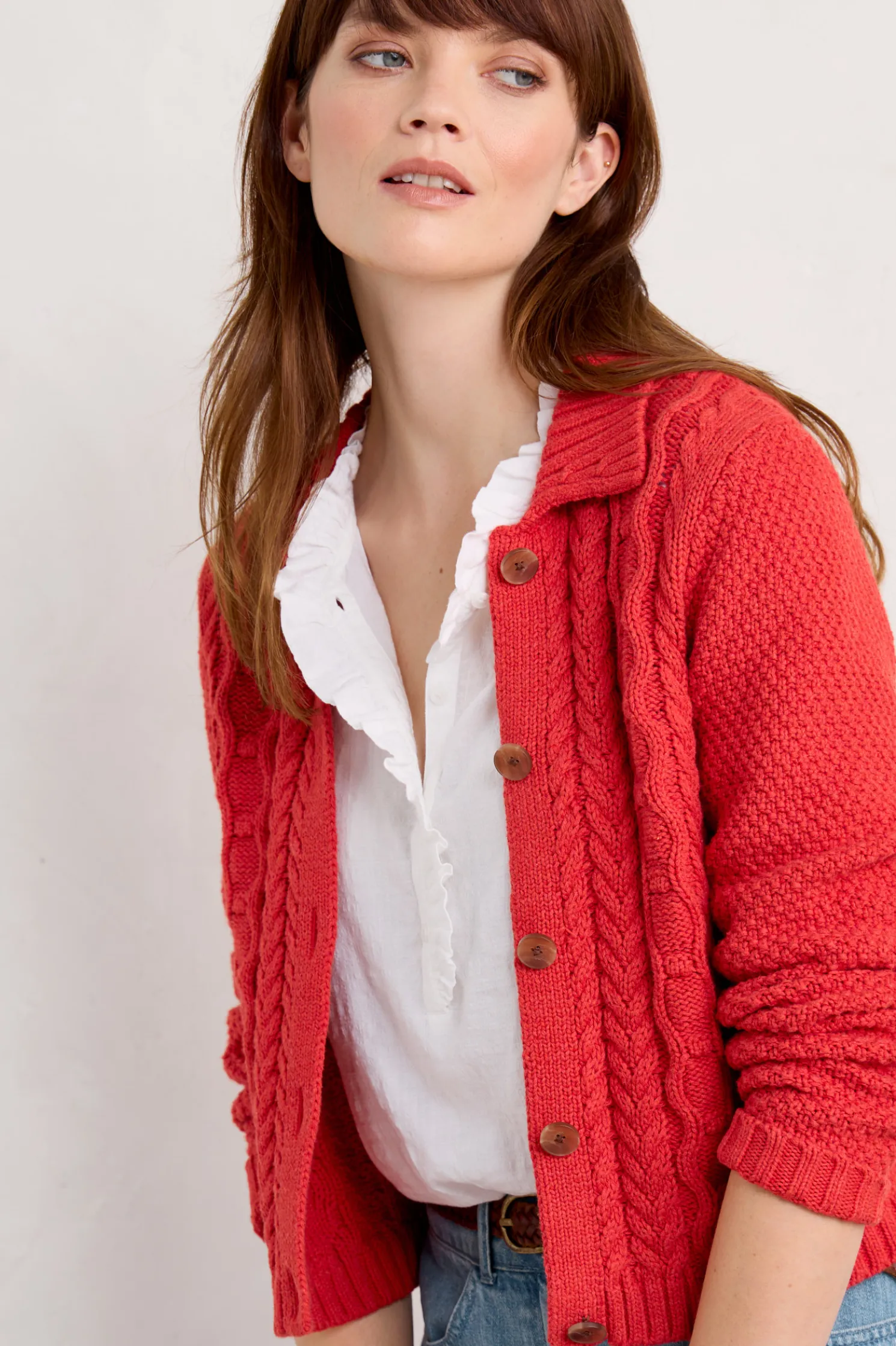 Forest Ridge Cable Knit Collared Cardigan