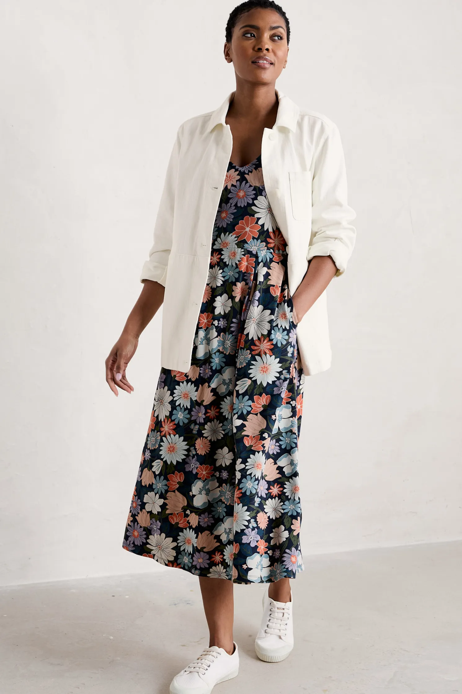 Helena Short Sleeve V-Neck Midi Dress