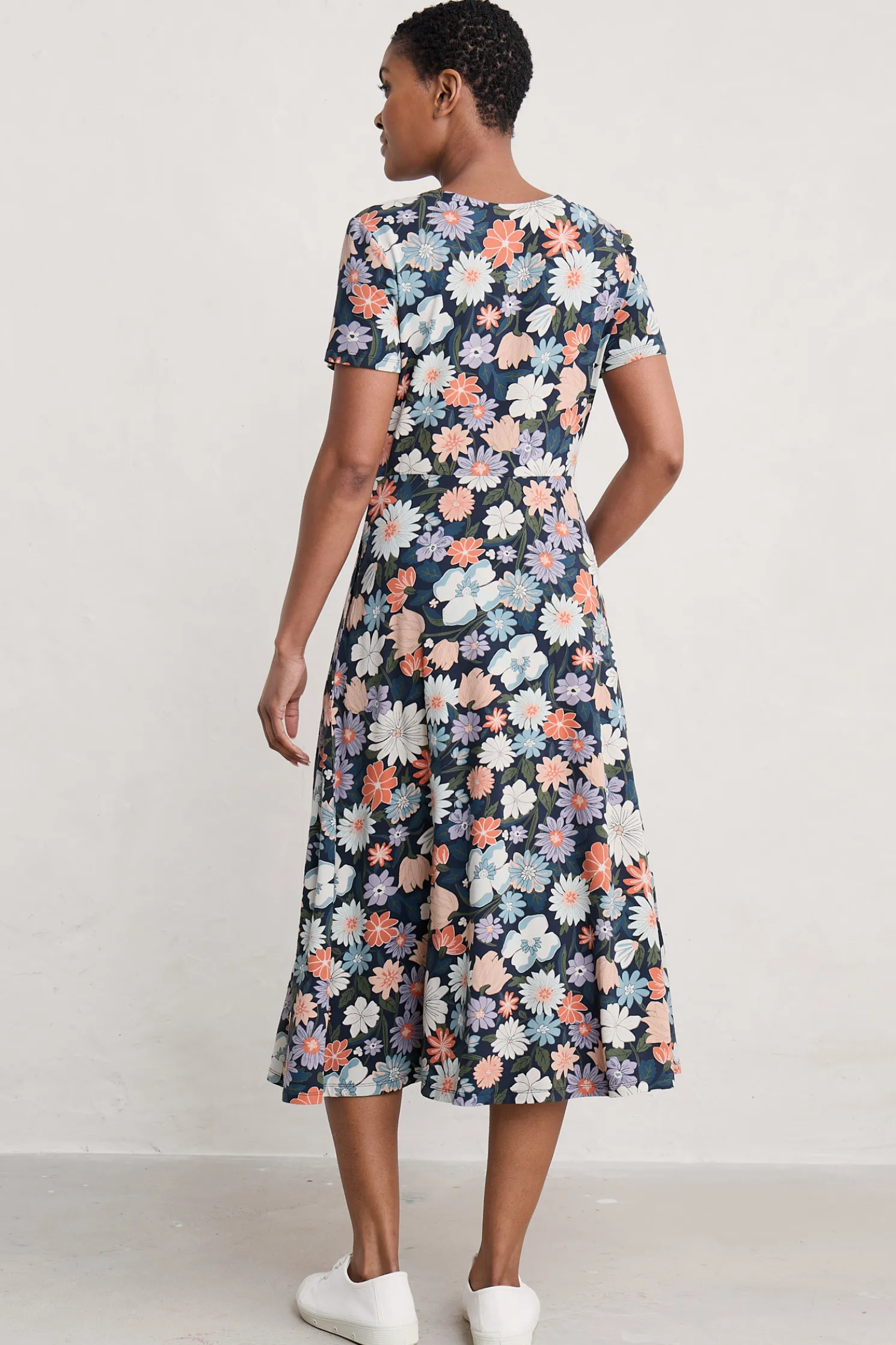 Helena Short Sleeve V-Neck Midi Dress