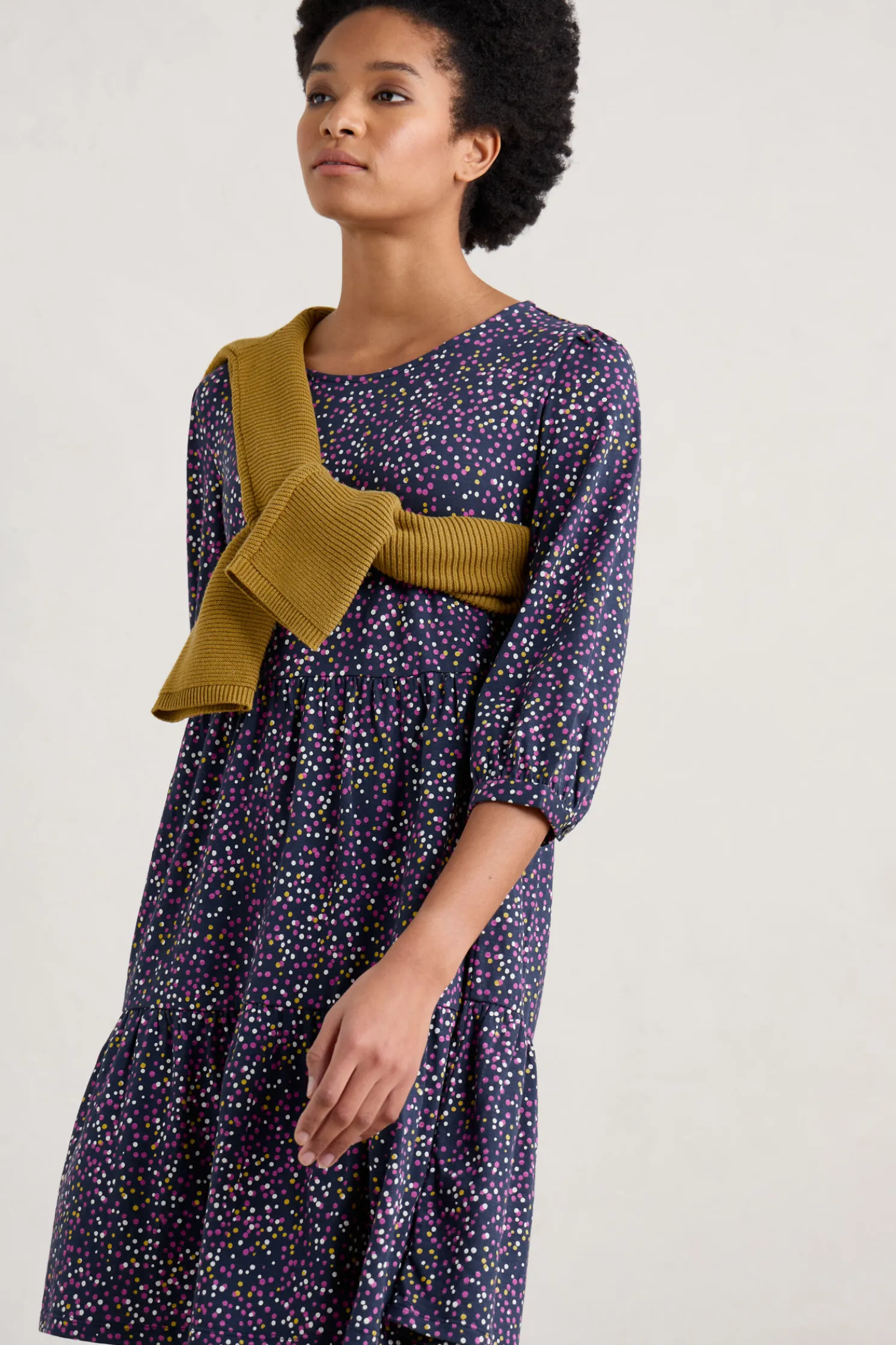 Heron Dip Tiered Jersey Dress