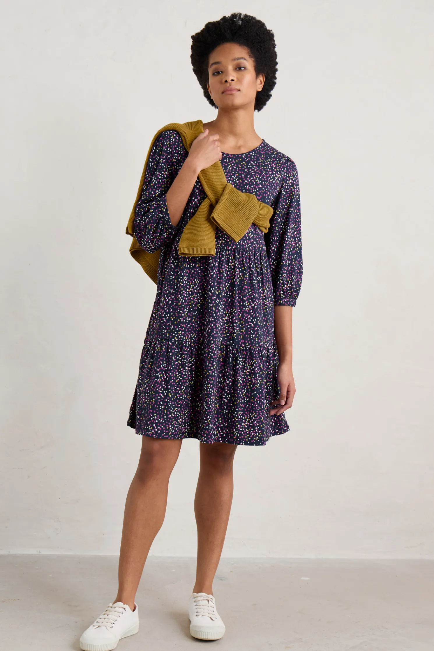 Heron Dip Tiered Jersey Dress