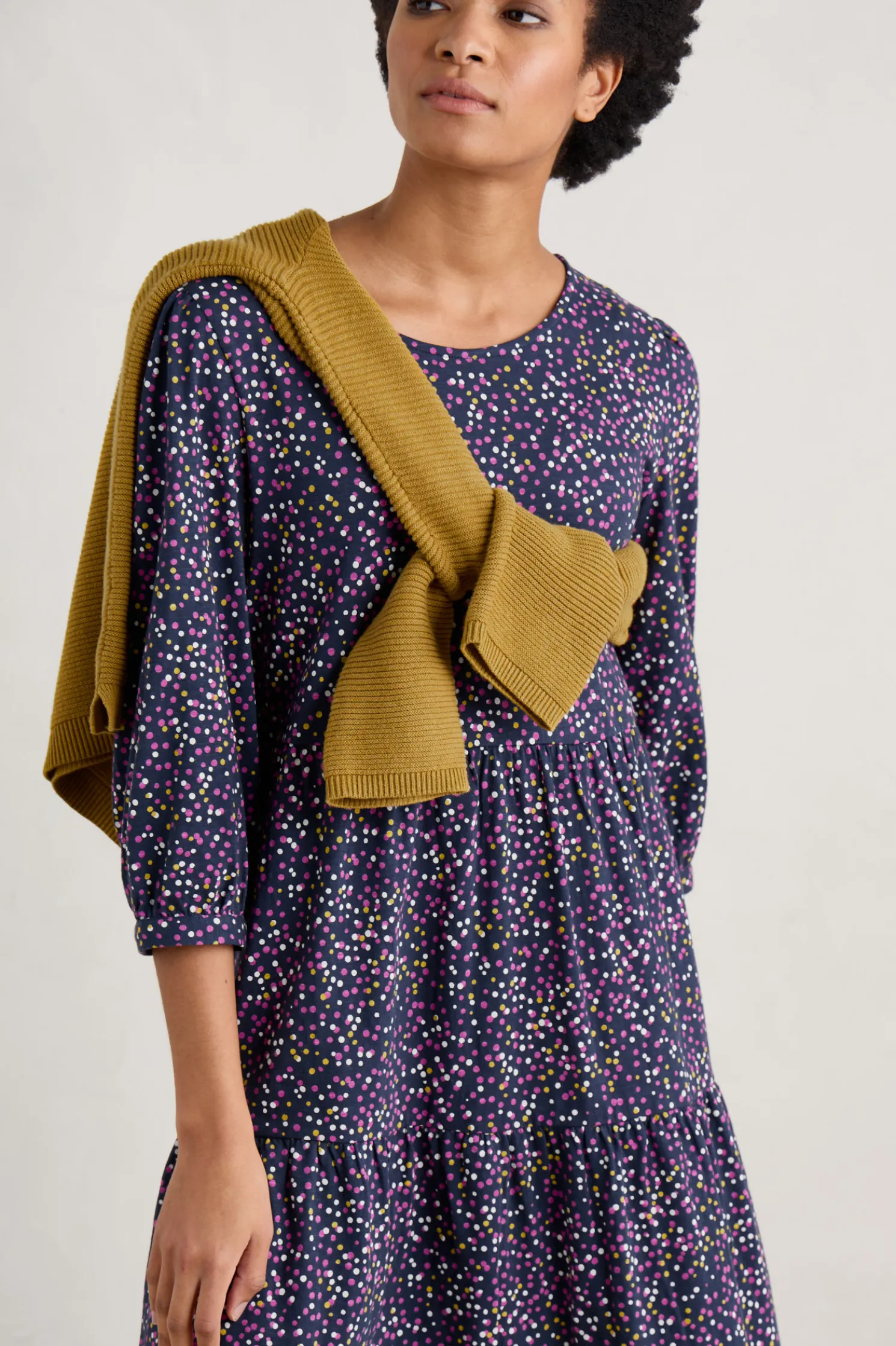 Heron Dip Tiered Jersey Dress