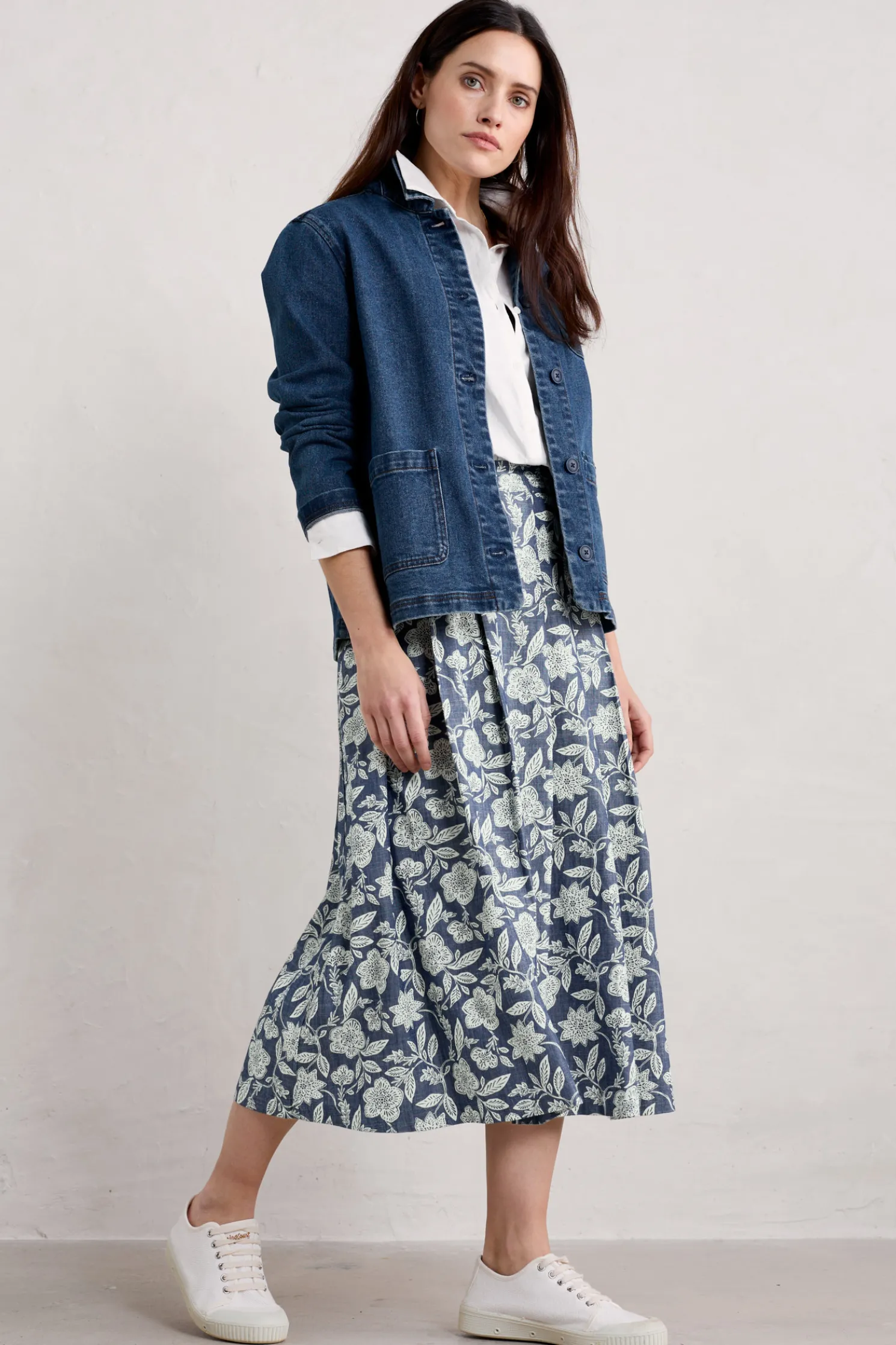 Jamboree Chambray Midi Skirt