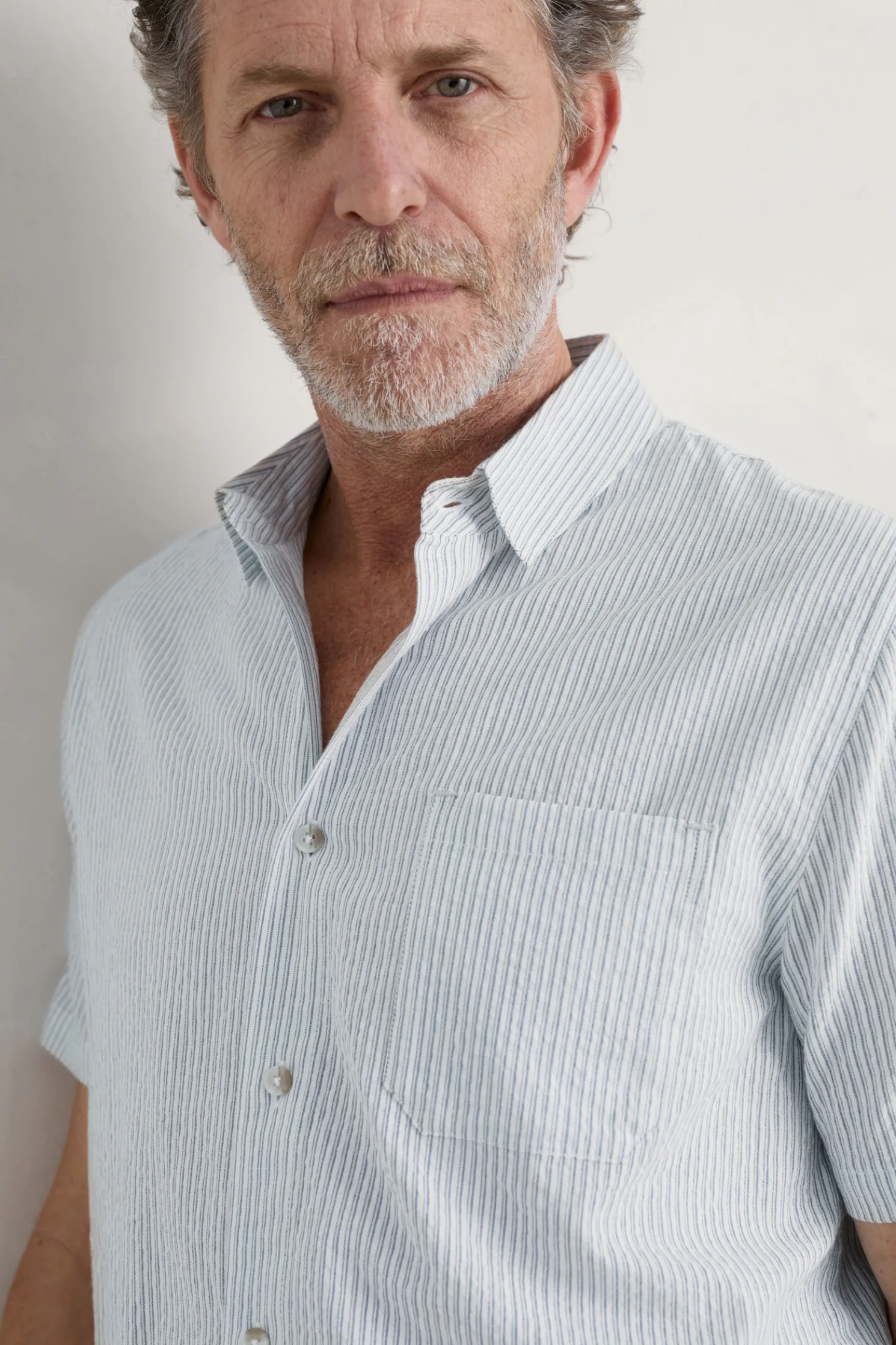 Men's Blue Heron Seersucker Short Sleeve Shirt