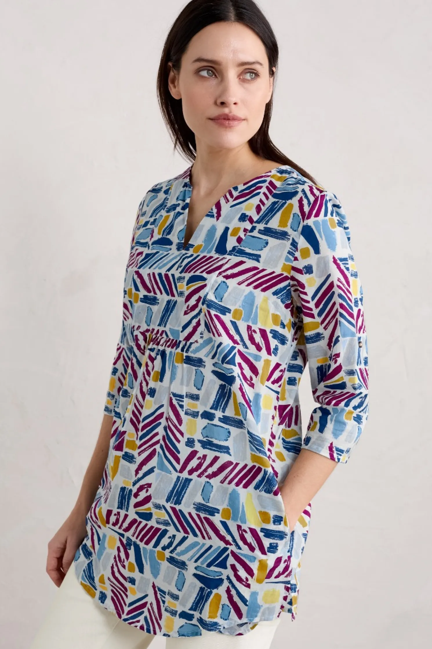 Op Art Organic Cotton Tunic Top