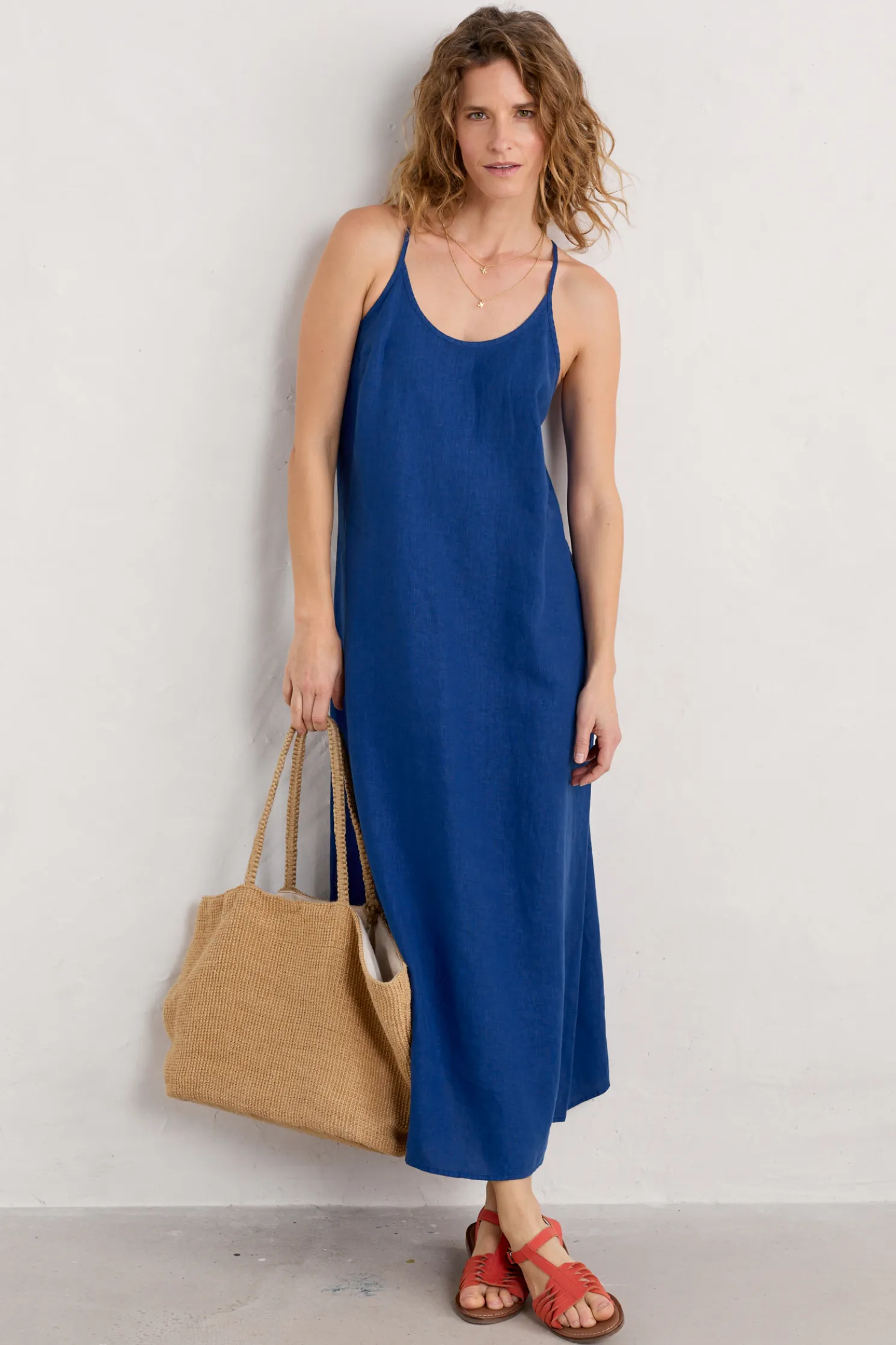 River Fowey Sleeveless Linen Dress