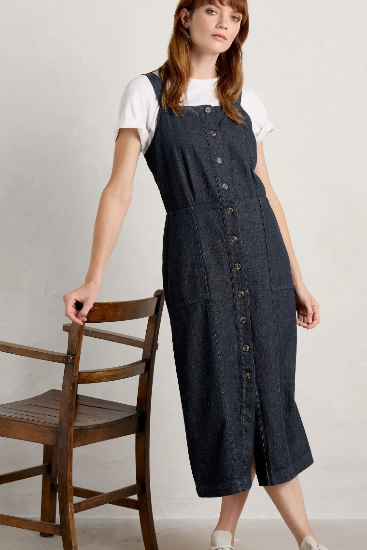 River Rock Midi Pinafore Dress