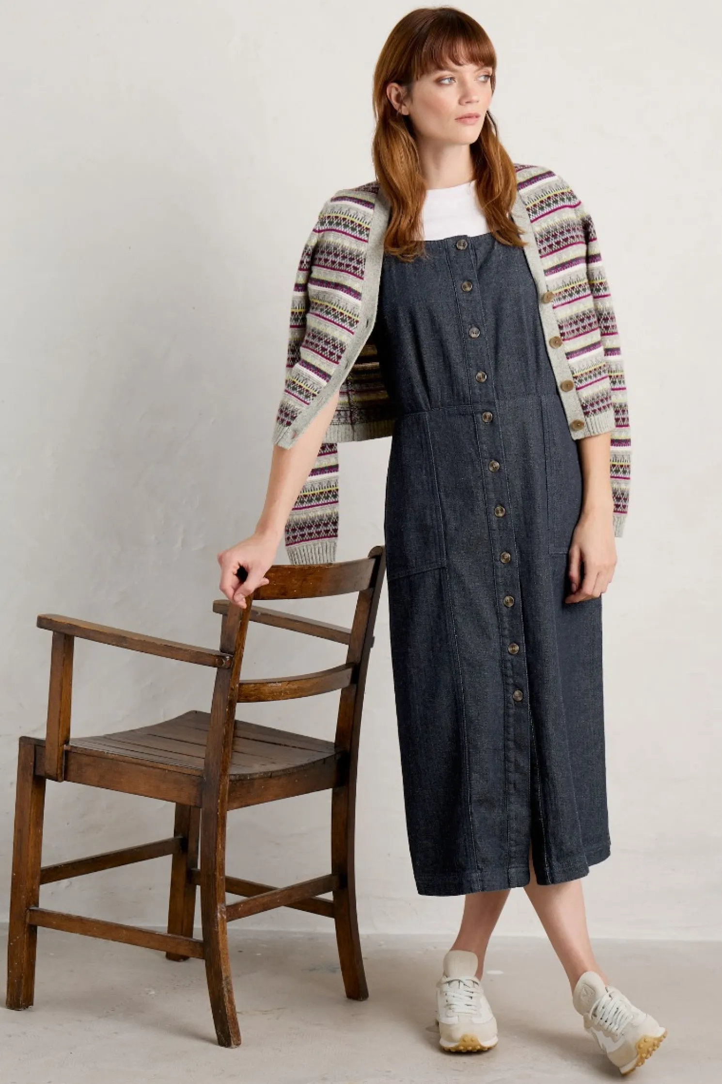 River Rock Midi Pinafore Dress