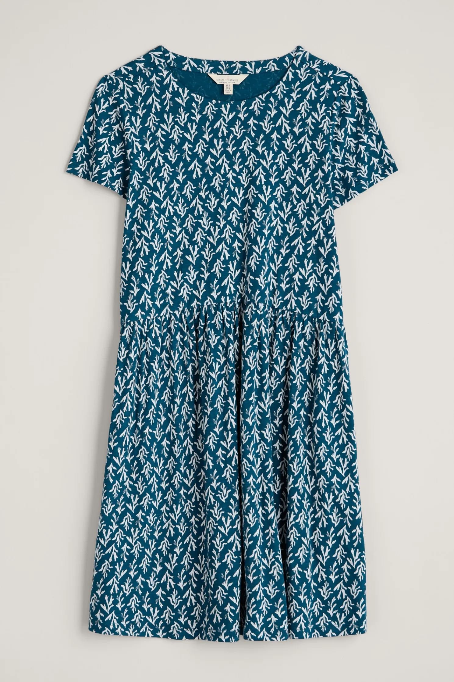 Sea Mirror Jersey Dress With Short Sleeves