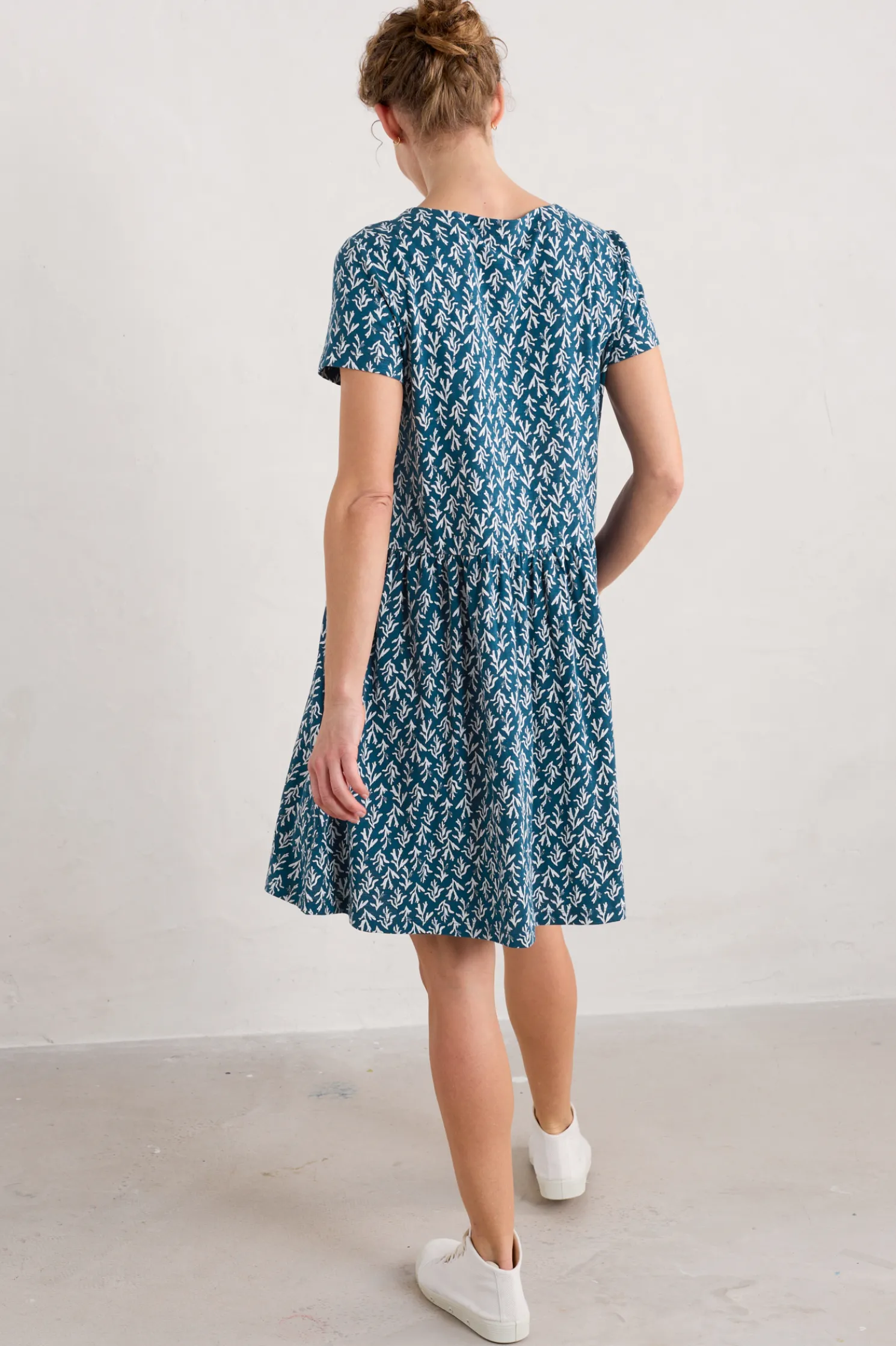 Sea Mirror Jersey Dress With Short Sleeves