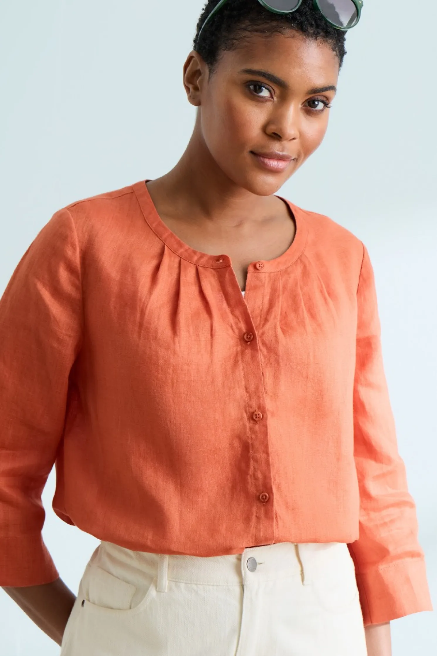 Wild Fennel Button Through Linen Top