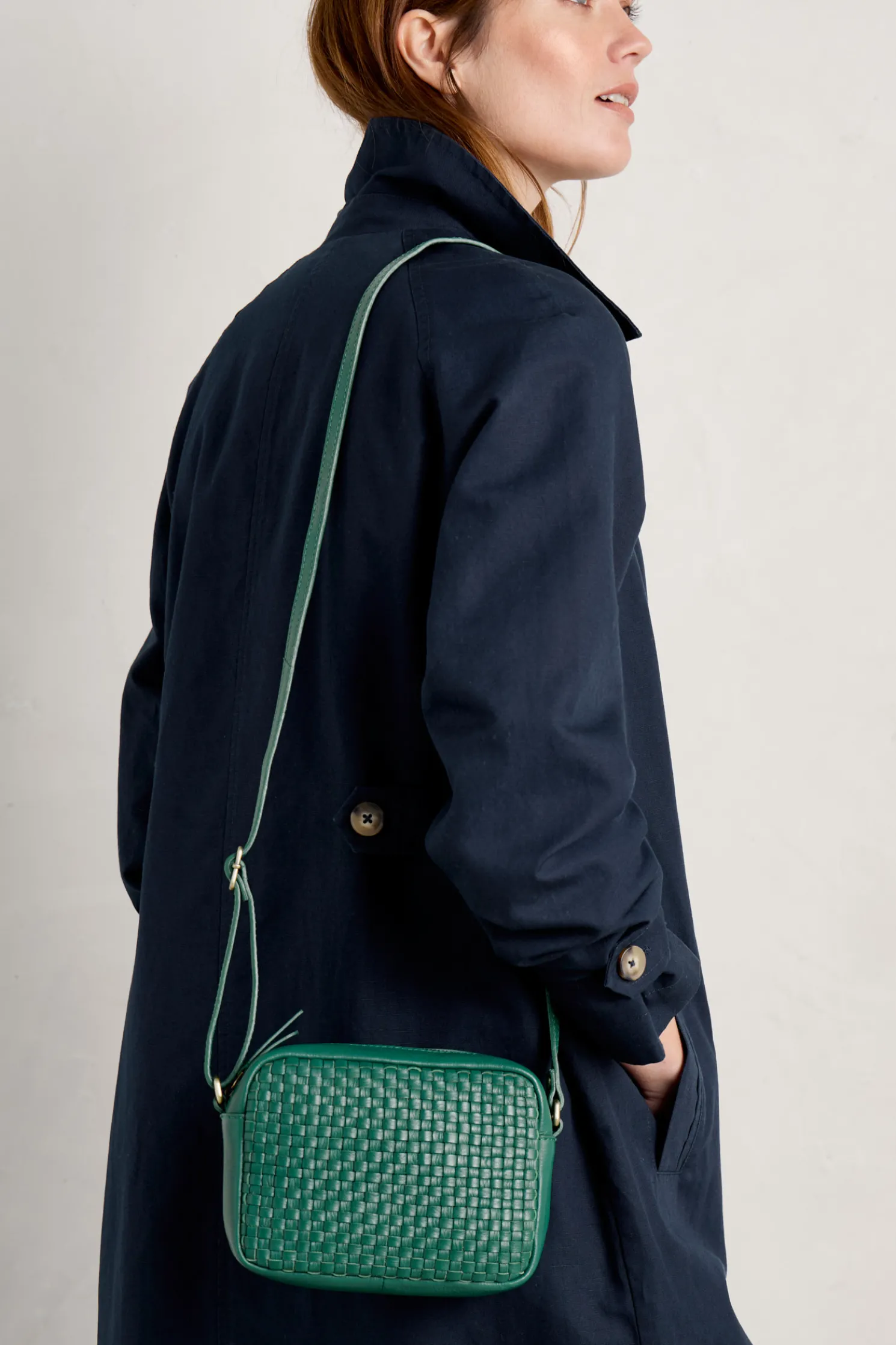 Woven Sea Fan Leather Cross-Body Bag