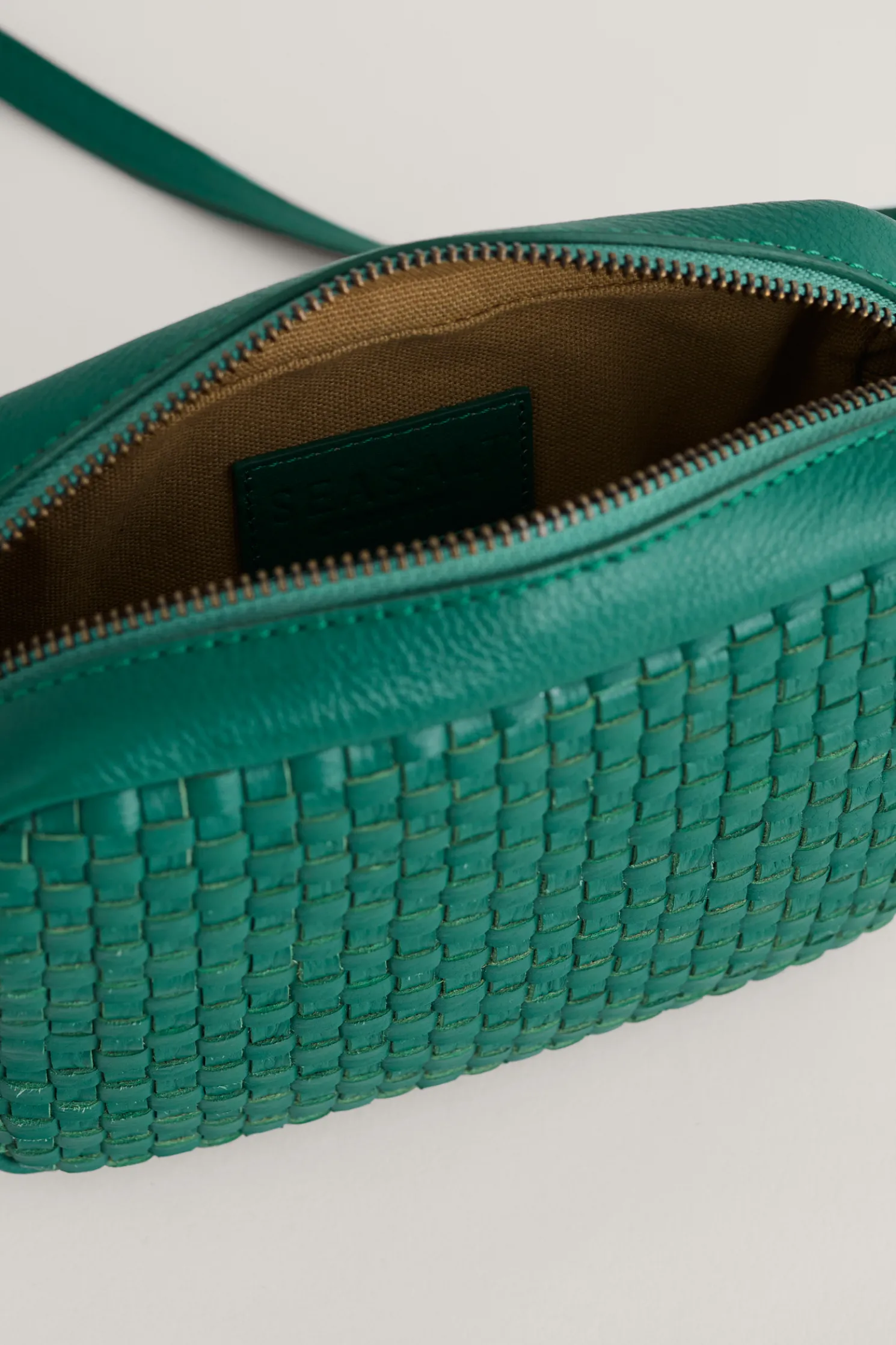 Woven Sea Fan Leather Cross-Body Bag